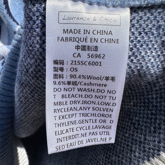 Laurence & Chico Monogram Cashmere Wool V Neck LOGO Sweater One Size NWOT - Picture 9 of 9